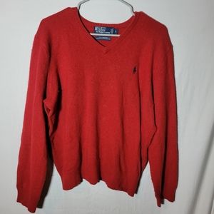 2/$30 Red Polo Ralph Lauren Mens Crew Neck Sweater Sz L